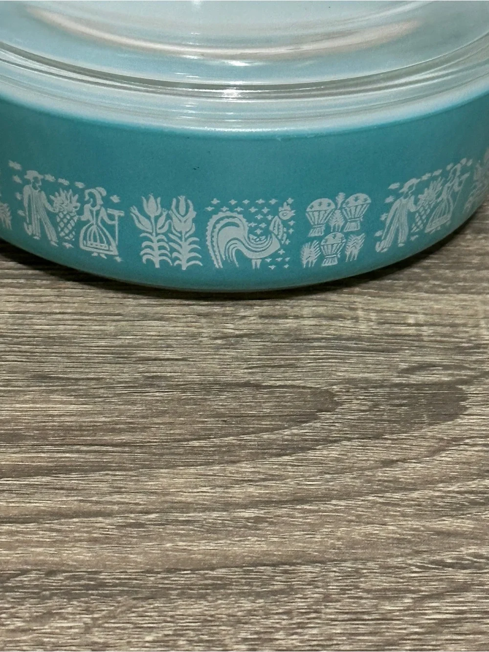Pyrex Amish Butterprint Turquoise Casserole Dish 471 1 PT with Lid Vintage 1950s
